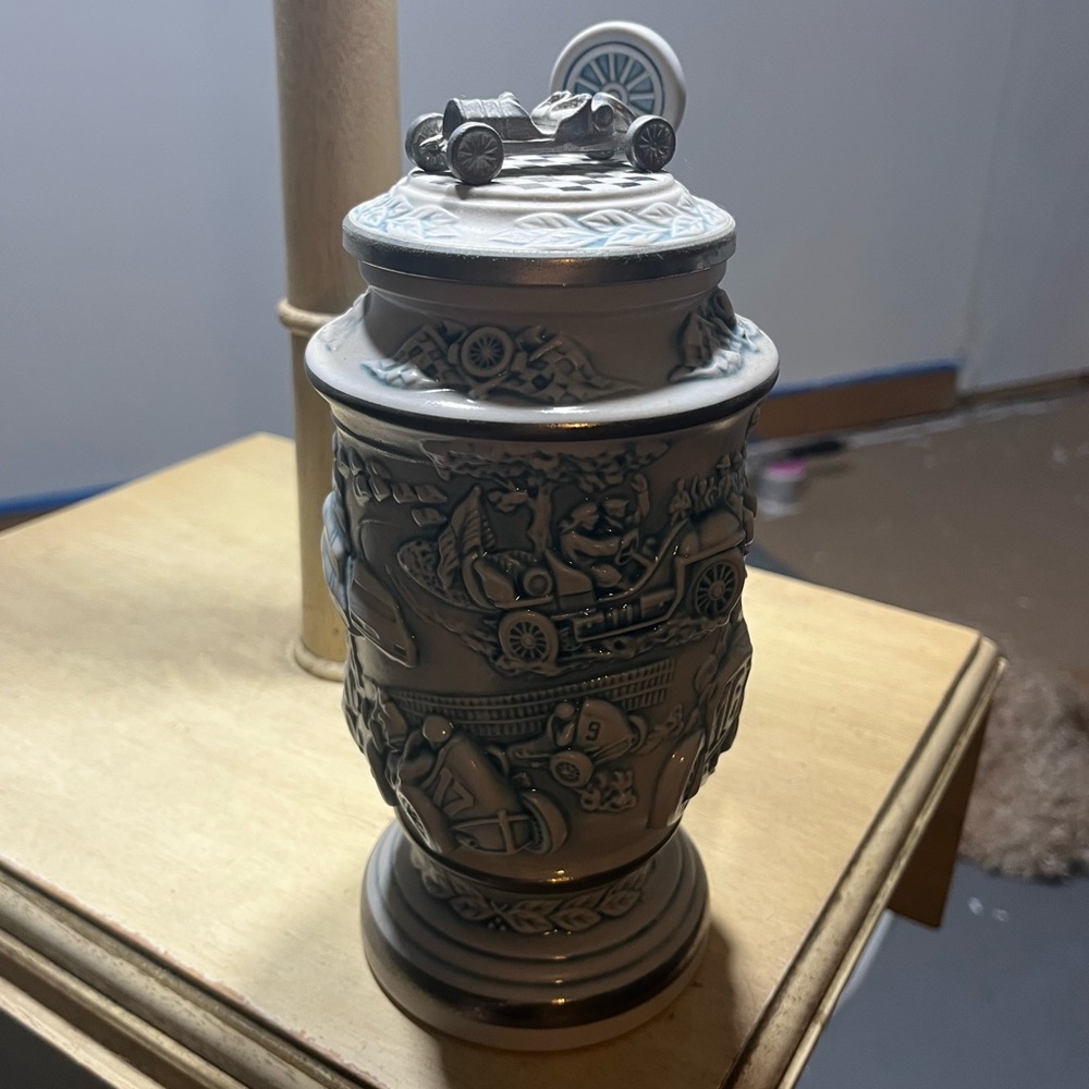 Vintage 1989 Avon Racing Car Ceramic Stein, 36104